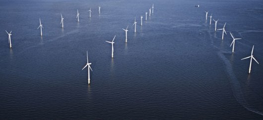 25 éoliennes du parc de Burbo Bank